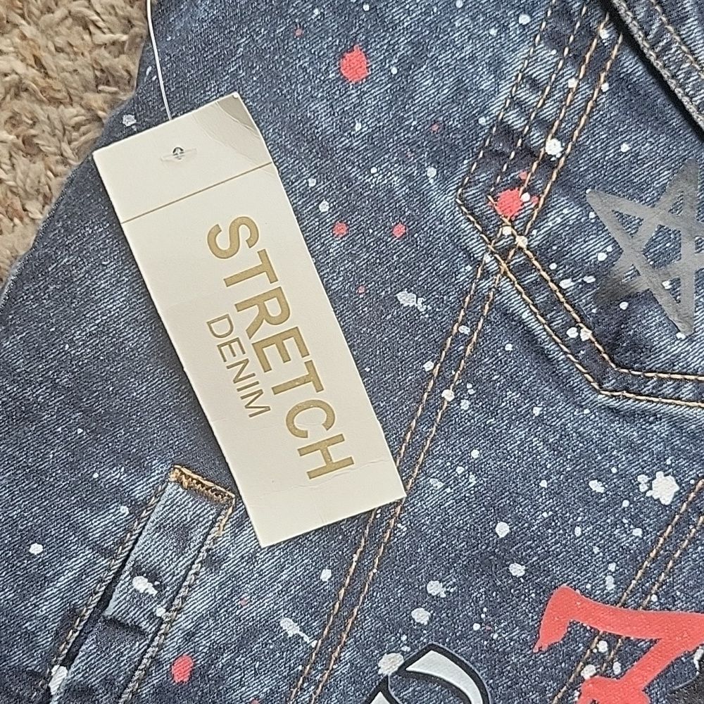 EVOLUTION In Design Paint Denim Jacket Size M - Picture 5 of 11